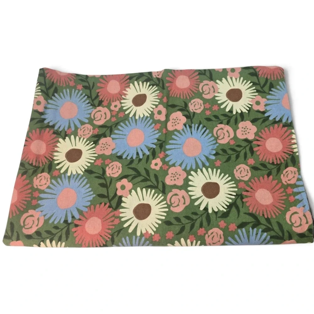 Handmade Set of 2 Floral Flannel Pillowcases 19x28 Cotton Retro Daisies